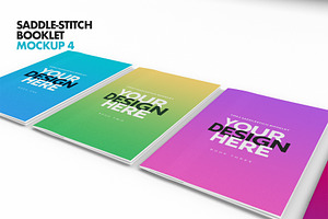 Saddle-Stitch Booklet Mockup Set