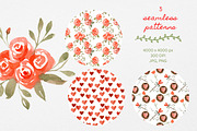 Valentines Roses Watercolor Flowers, an Illustration by Artcard Watercolor (Thumbnail 3 of 11)