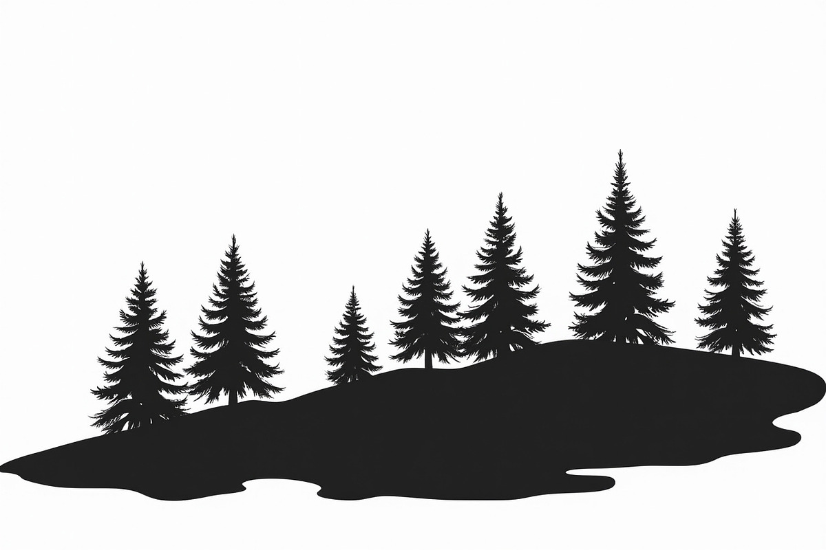 Pine Forest Silhouette Bundle, an Object Graphic by balal (Photo 12 of 16)