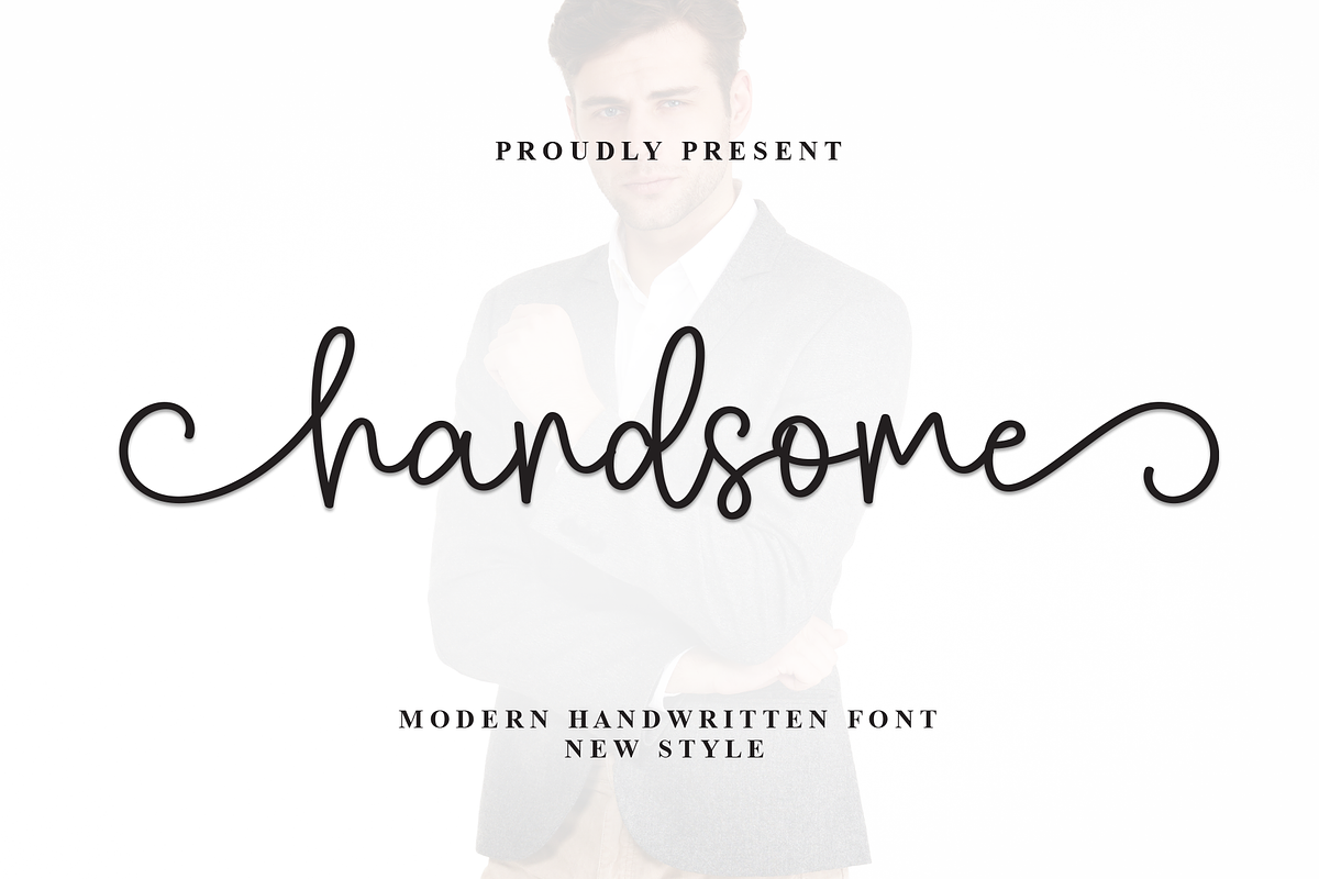 Handsome | Script Font, a Handwritten Font by Scratchones (Photo 1 of 9)