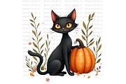 Pumpkins with Black Cats, an Animal Illustration by Bloom Craft Creations (Thumbnail 4 of 12)