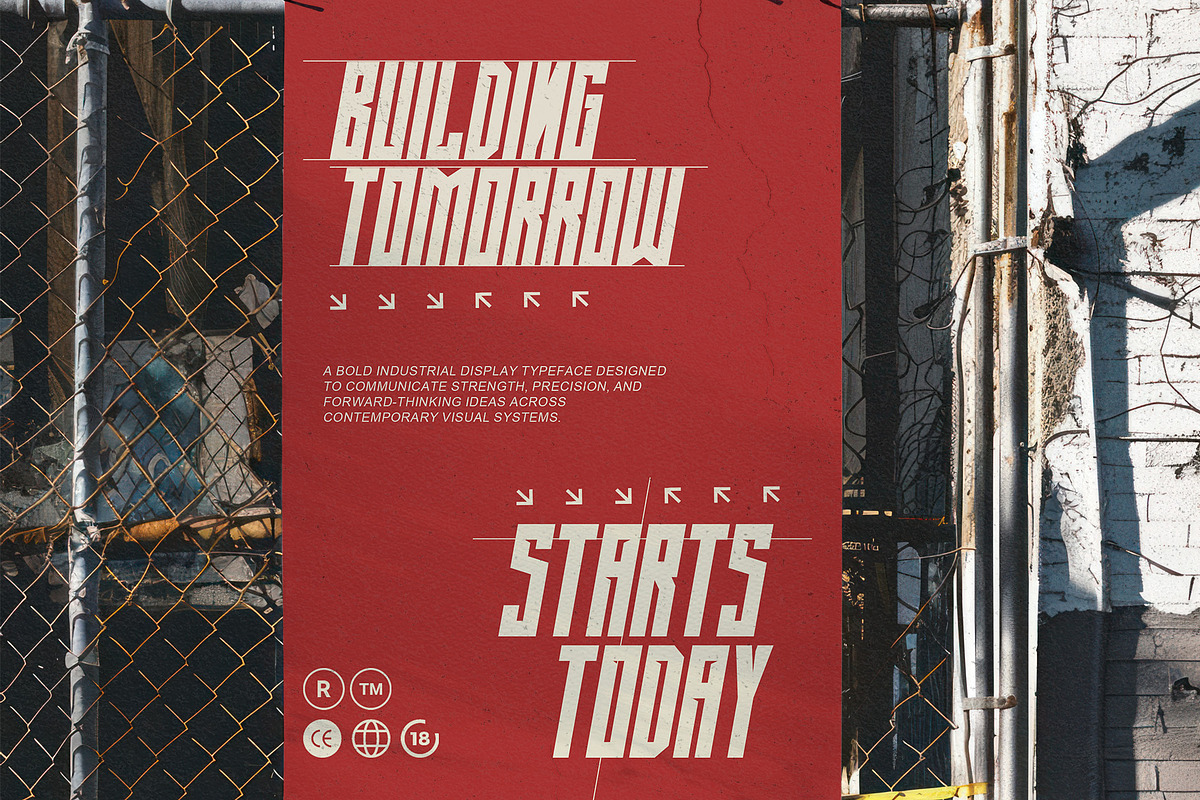 Tormek - Industrial Display Font, a Sans Serif Font by Letterara (Photo 7 of 14)