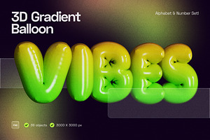 3D Gradient Balloon Alphabet PNG, a Graphic by Pengedar Seni