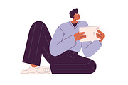 Young people using tablet PC set, a Person Illustration by Good Studio (Thumbnail 2 of 4)