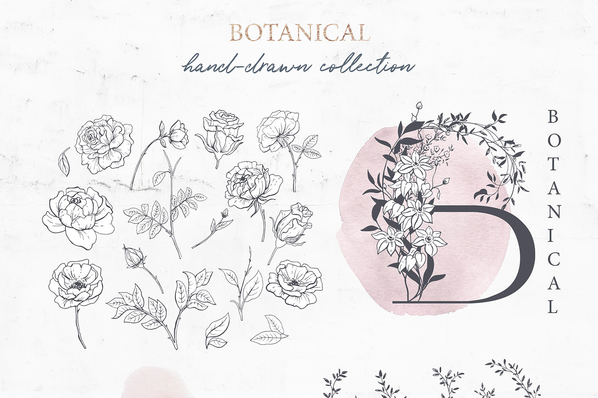 Rich Botanicals & Monograms, a Texture Illustration by Pink Ocean (Photo 7 of 17)