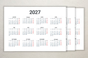 2027 calendar template in French, a Stationery Template by Ederella (Thumbnail 2 of 2)