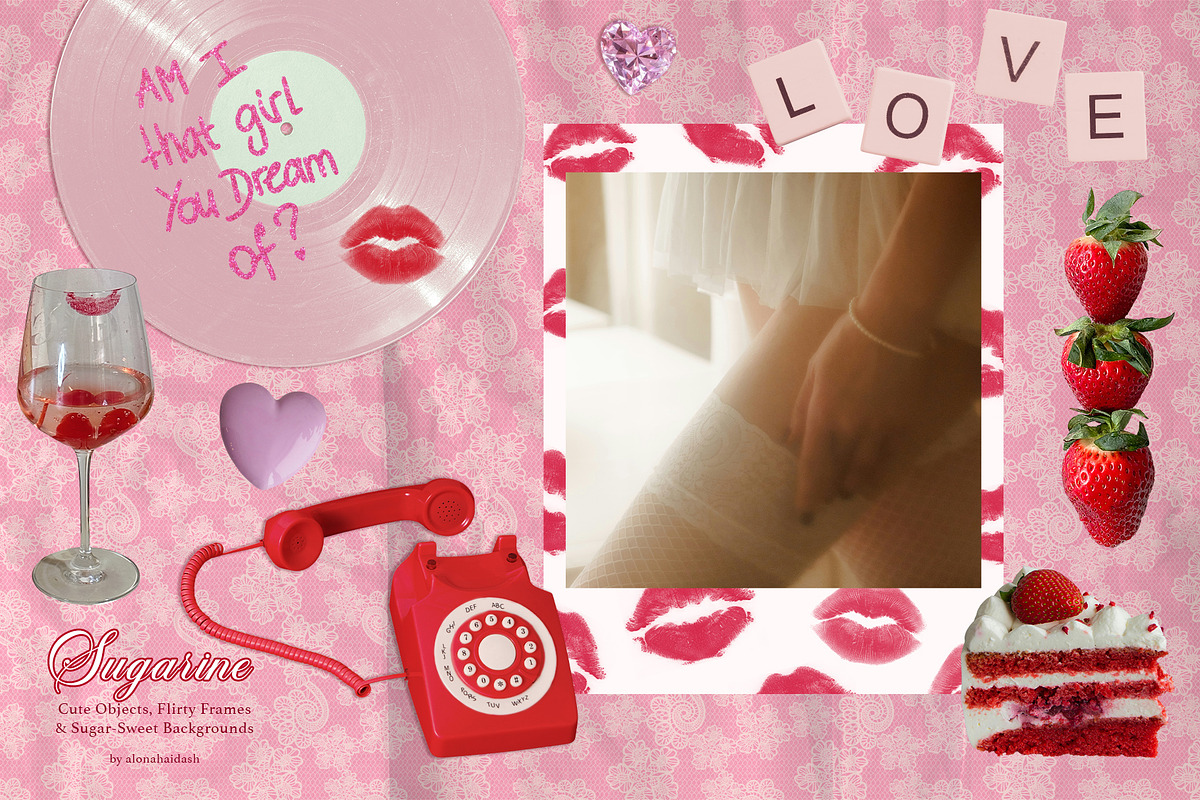 Sugarine Girly Aesthetic Design Pack, an Object Graphic by alonahaidash (Photo 5 of 15)