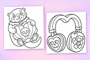 Spooky Love Coloring Pages Volume 4, a Seasonal Illustration by Inkivelle Studio (Thumbnail 2 of 3)