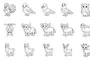 15 Cute Kawaii Animal Coloring Pages, an Animal Illustration by Annudesign (Thumbnail 2 of 9)