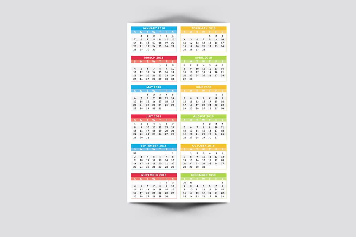 Pocket Calendar 2018, a Stationery Template by Jaisivakumar (Photo 4 of 5)