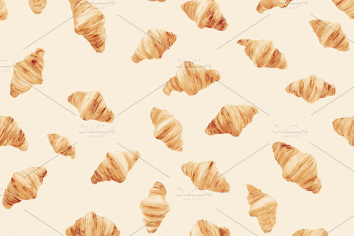 Seamless pattern, croissants seamless pattern creating a delicio, a Pattern Graphic by Studio ANNA
