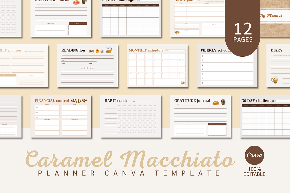 PLANNER CANVA TEMPLATE, a Stationery Template by The Little Lily Studio (Photo 1 of 5)