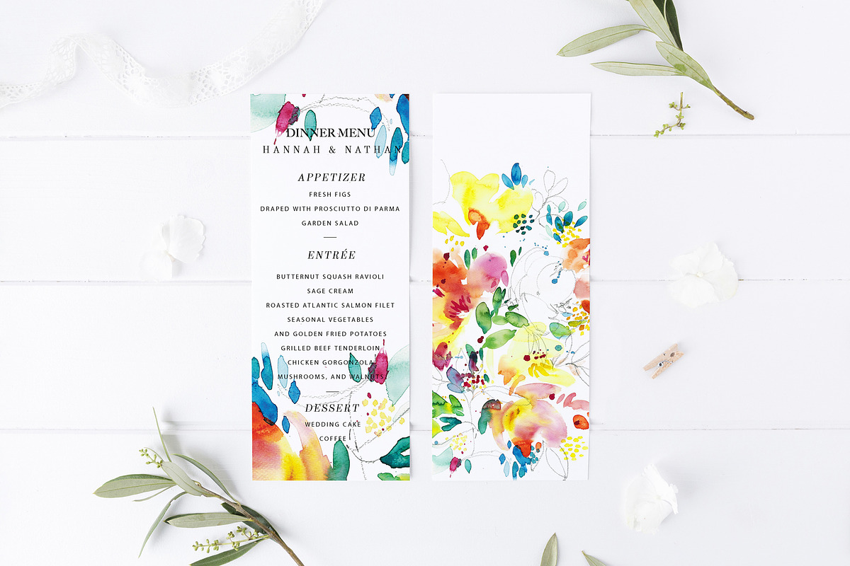 Spring and summer wedding card set, an Invitation Template by TurquoiseDesign (Photo 3 of 7)
