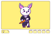 Cute Rabbit Wearing Kimono Cartoon, an Animal Illustration by Artstorystudio (Thumbnail 1 of 3)