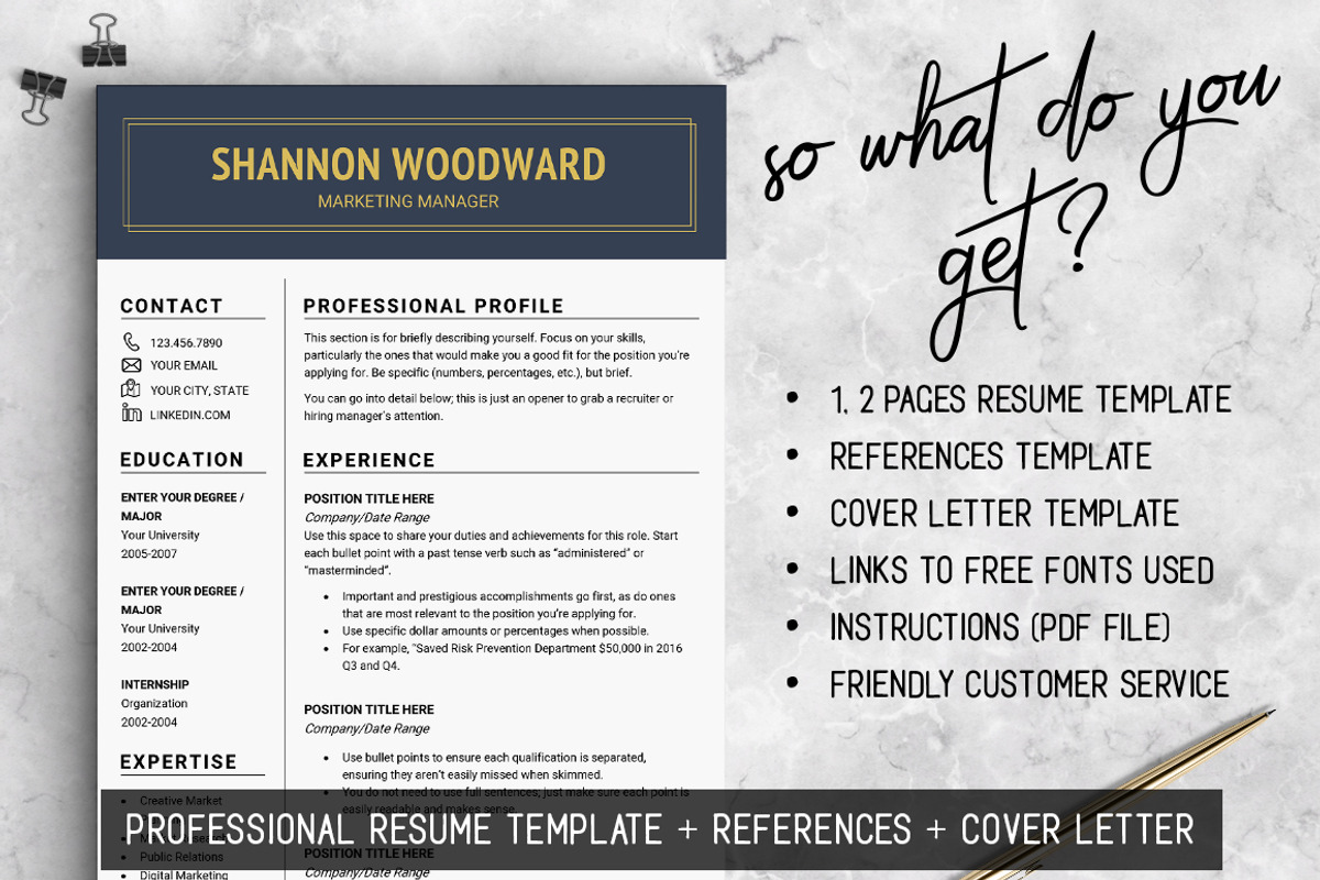 Elegant RESUME Template // Woodward, a Resume Template by LevelUpResume (Photo 3 of 5)