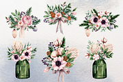 Winter flowers watercolor clipart, a Decorative Illustration by a_ptichkina (Thumbnail 4 of 8)