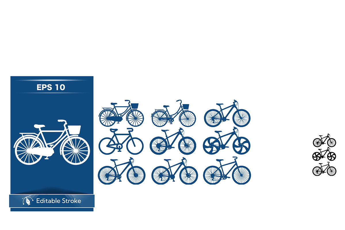 Stylish Bicycle Vector Set, a Transportation Illustration by CarWrap design (Photo 1 of 3)