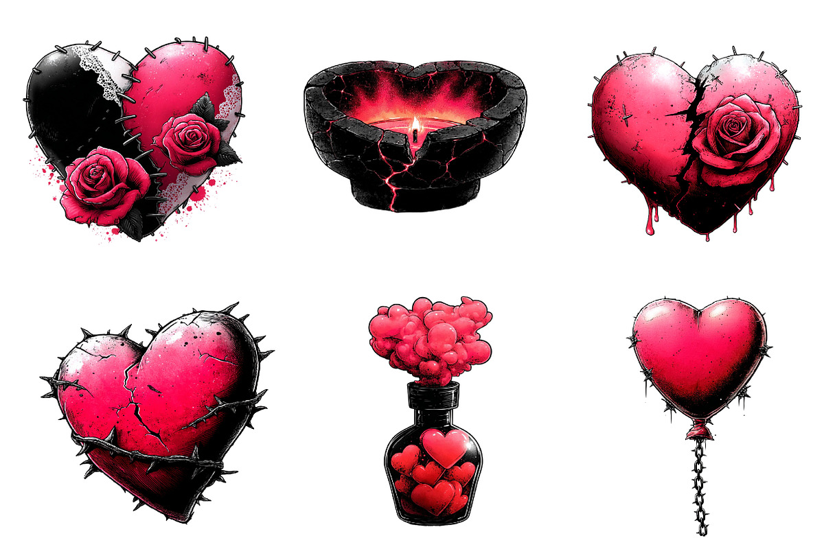 Gothic valentines day sublimation, an Illustration by CreationArt (Photo 5 of 6)