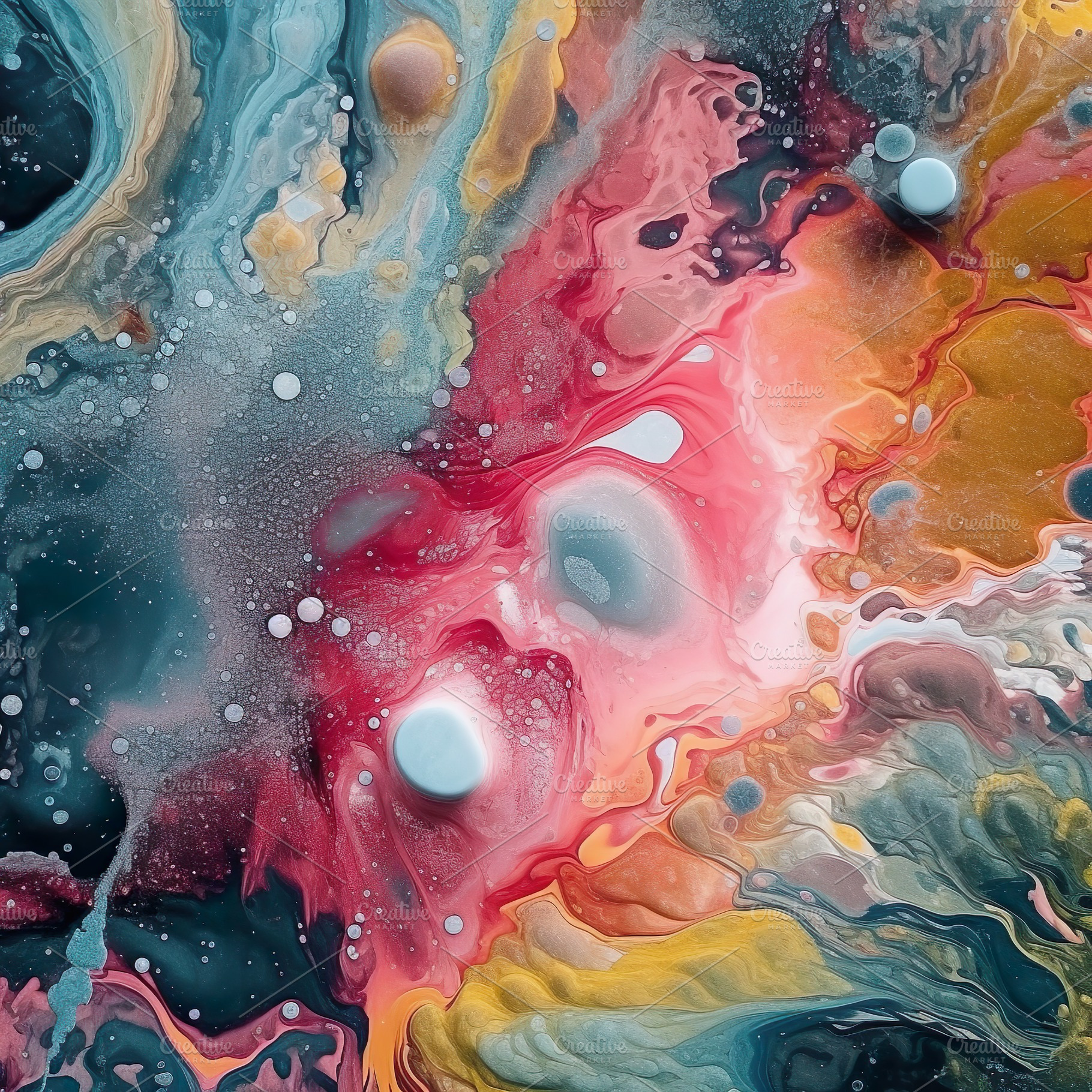 Colorful Liquid Paint, an Abstract Photo by k.tay