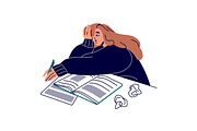 People study at desk set, an Education Illustration by PaperTrident (Thumbnail 8 of 19)
