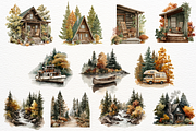 Autumn Travel Watercolor Clipart, a Seasonal Illustration by Maysa Art (Thumbnail 3 of 6)