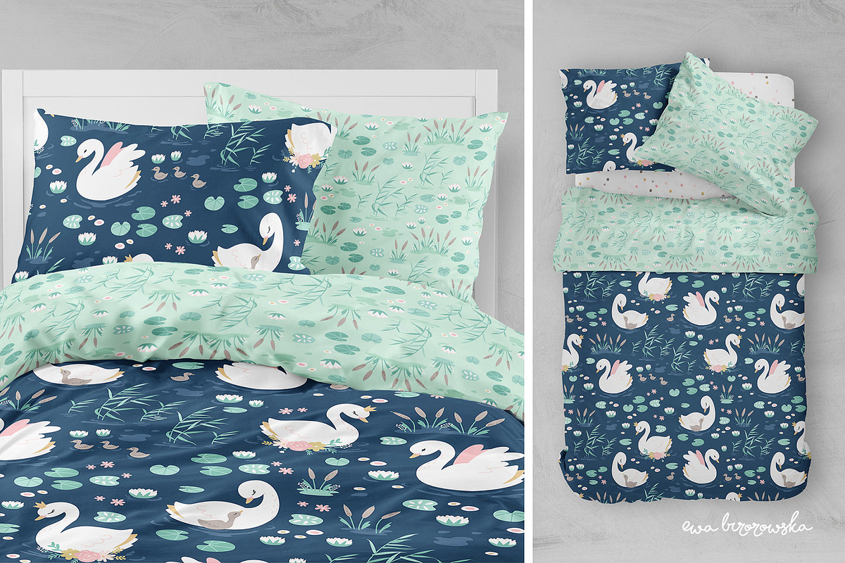 Swan Princess - Pattern & Prints, a Pattern Graphic by Brzozowska (Photo 5 of 9)