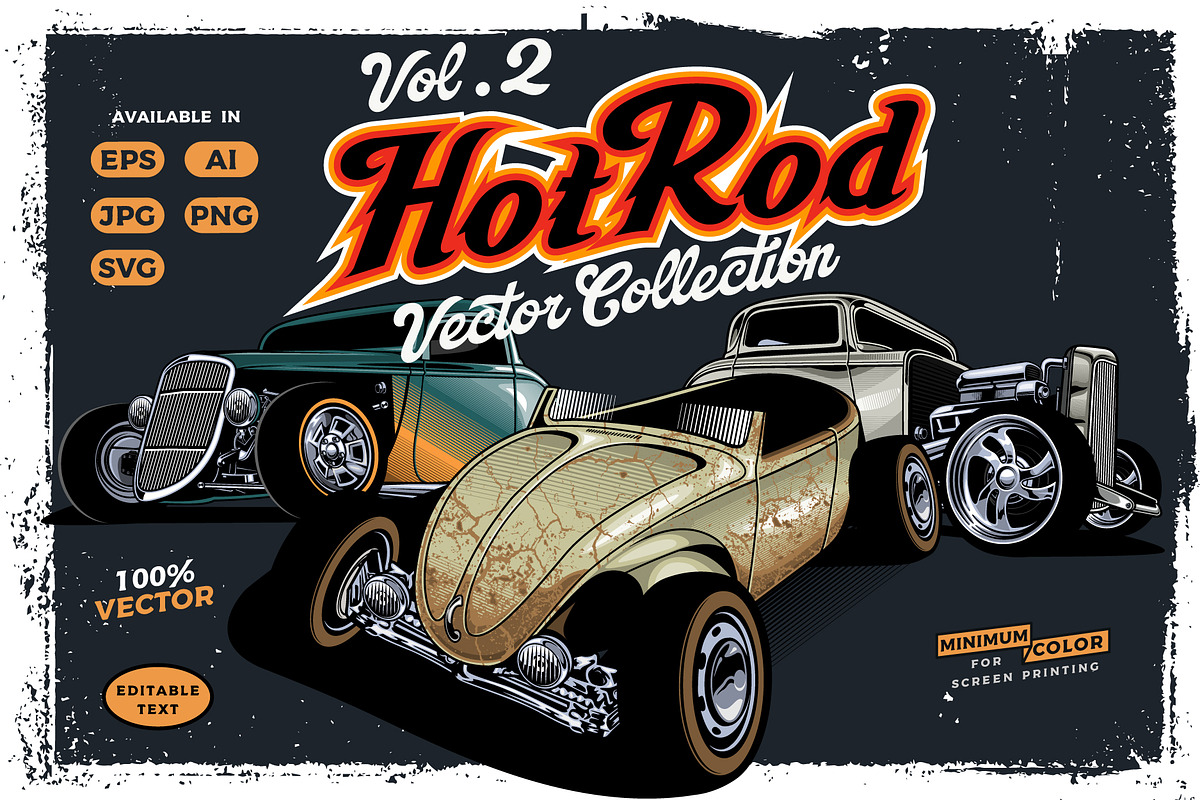 Hotrod cars vector collection vol.2, an Education Illustration by The ...