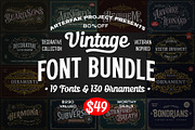 Vintage Font Bundle & Ornaments, a Font by Arterfak Project (Thumbnail 1 of 13)