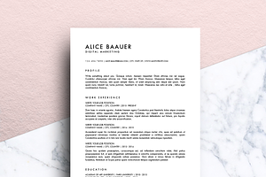 Minimalist Resume (MS Word) | Alice