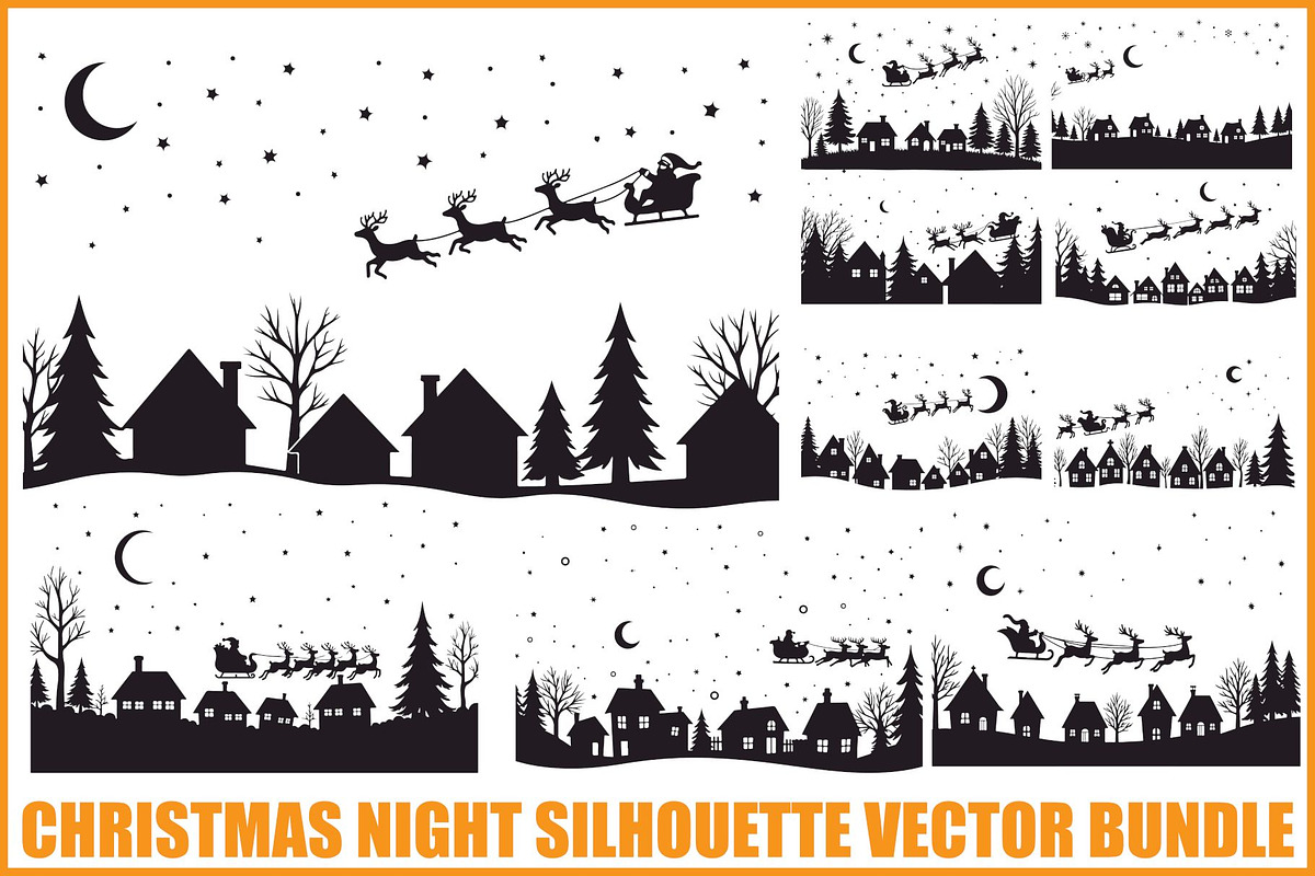 Santa Sleigh Vector Bundle, an Illustration by Amazin_art (Photo 1 of 21)