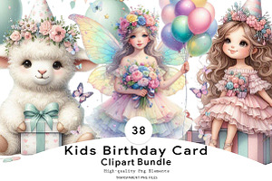 Kids Birthday Card Clipart Tshirts, a Seasonal Illustration by CreationArt