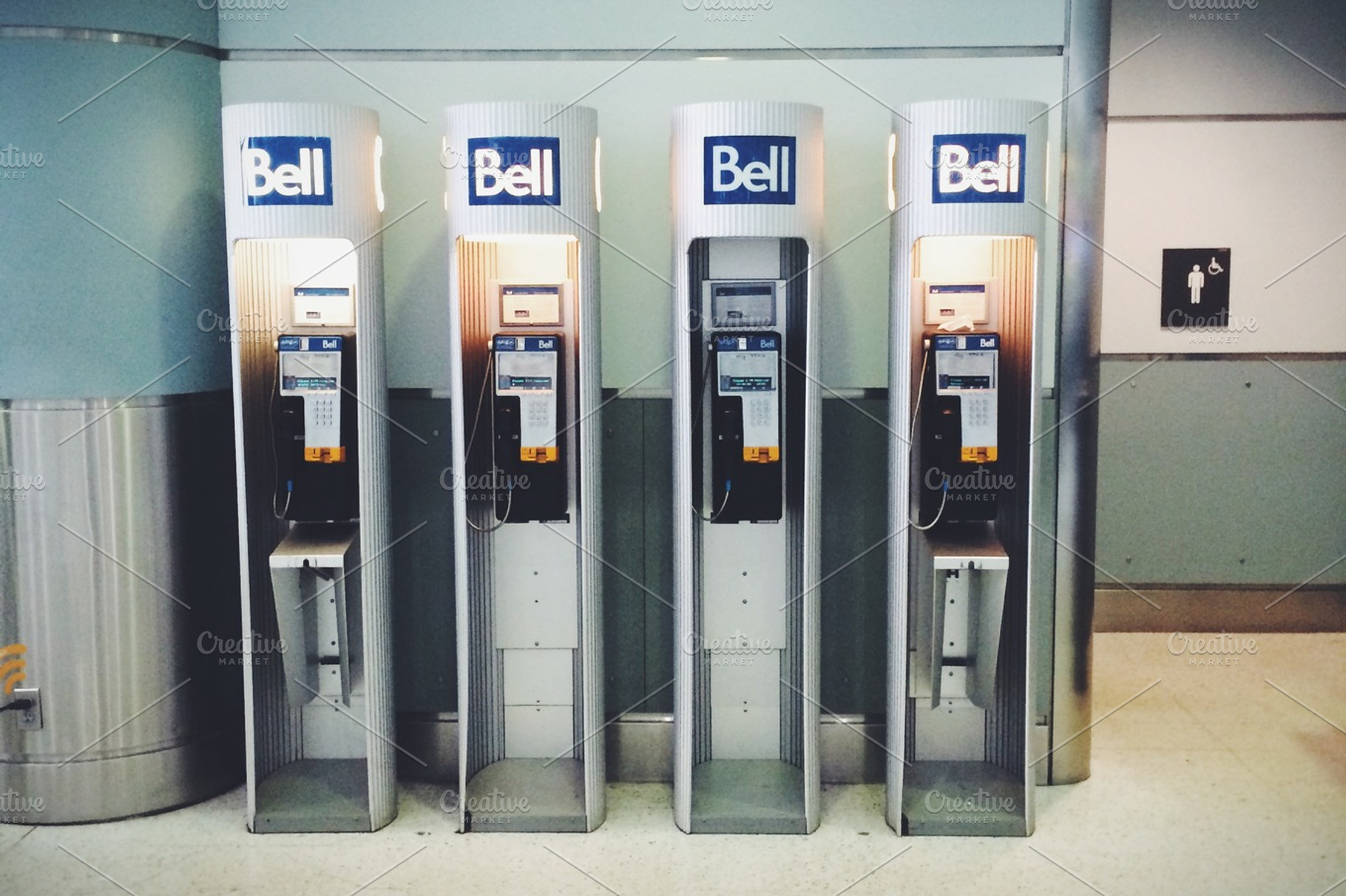 Row Of Old Pay Phones