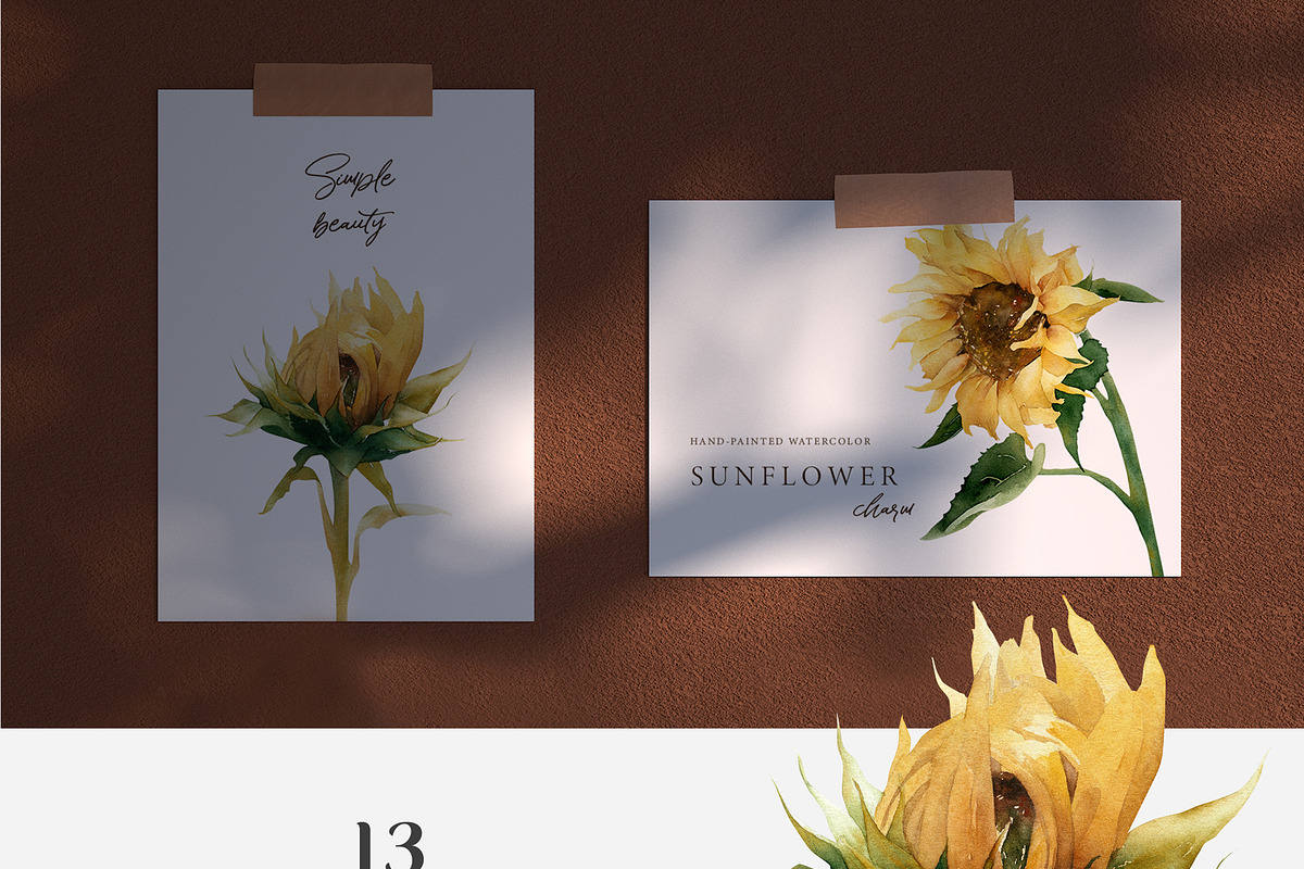 Sunflower Watercolor summer flowers, a Decorative Illustration by Diana Askarova Art (Photo 2 of 8)