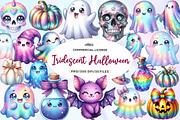 Kawaii Iridescent Halloween Clipart, an Illustration by CreationArt (Thumbnail 1 of 5)