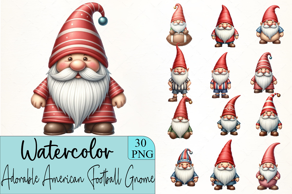 Adorable American Football Gnome, an Illustration by CrexoraLab (Photo 2 of 5)
