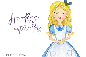 Alice In Wonderland Clipart Set