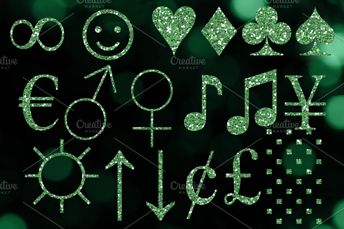 Green Glitter Alphabet Clip Art, an Object Graphic by Paper Element (Photo 4 of 5)