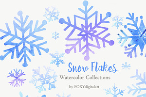 26 Christmas Snow Flakes Clipart