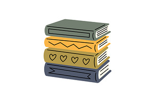 Flat vector illustration of a stack, an Education Illustration by GraphiShop