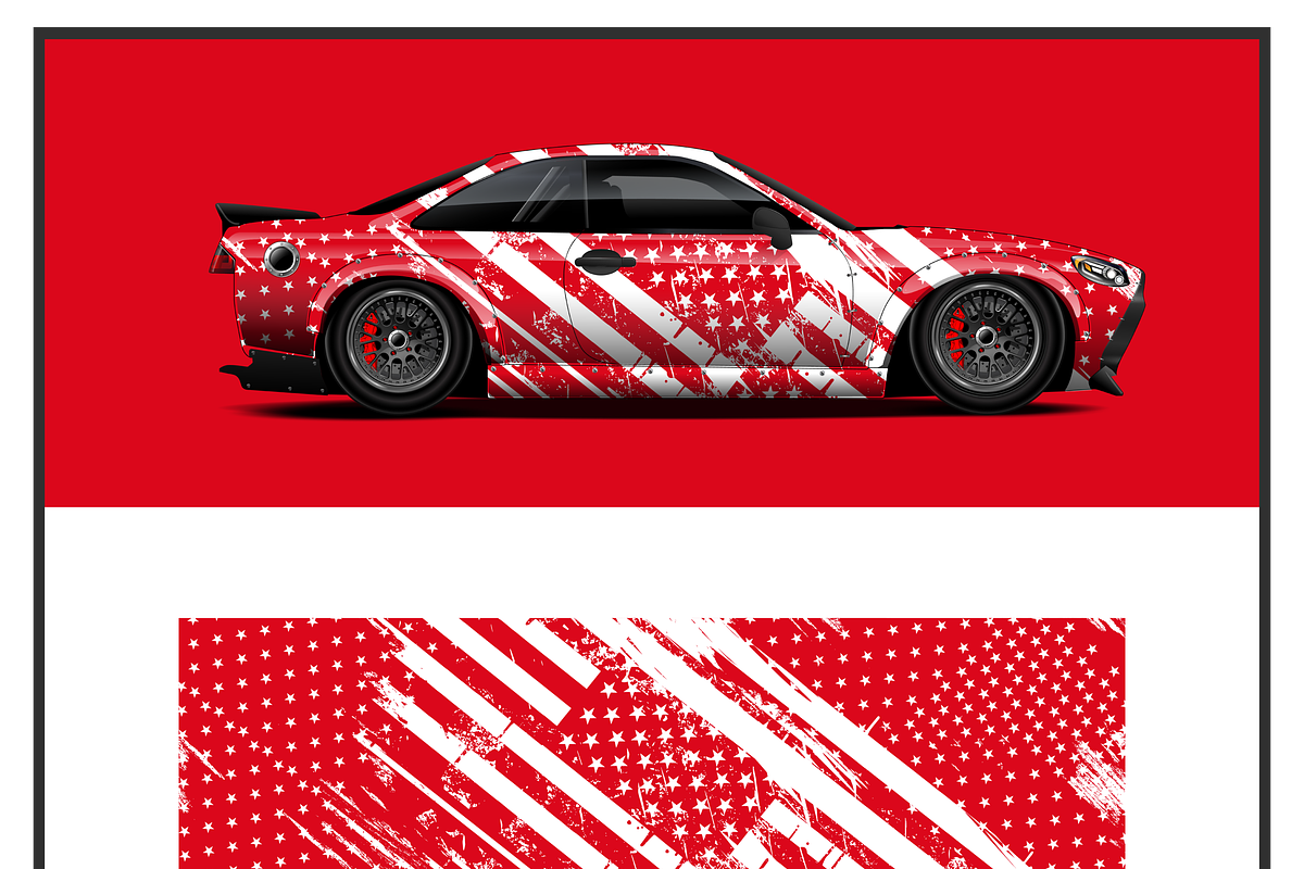 Patriotic Grunge Truck Wrap Design, an Object Illustration by CarWrap design (Photo 1 of 3)