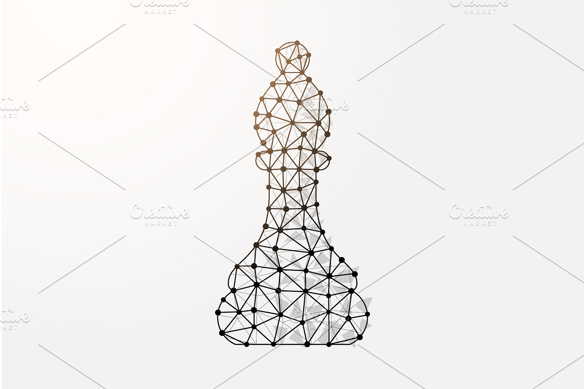 Low poly bishop chess piece, a Technology Illustration by GraphiShop