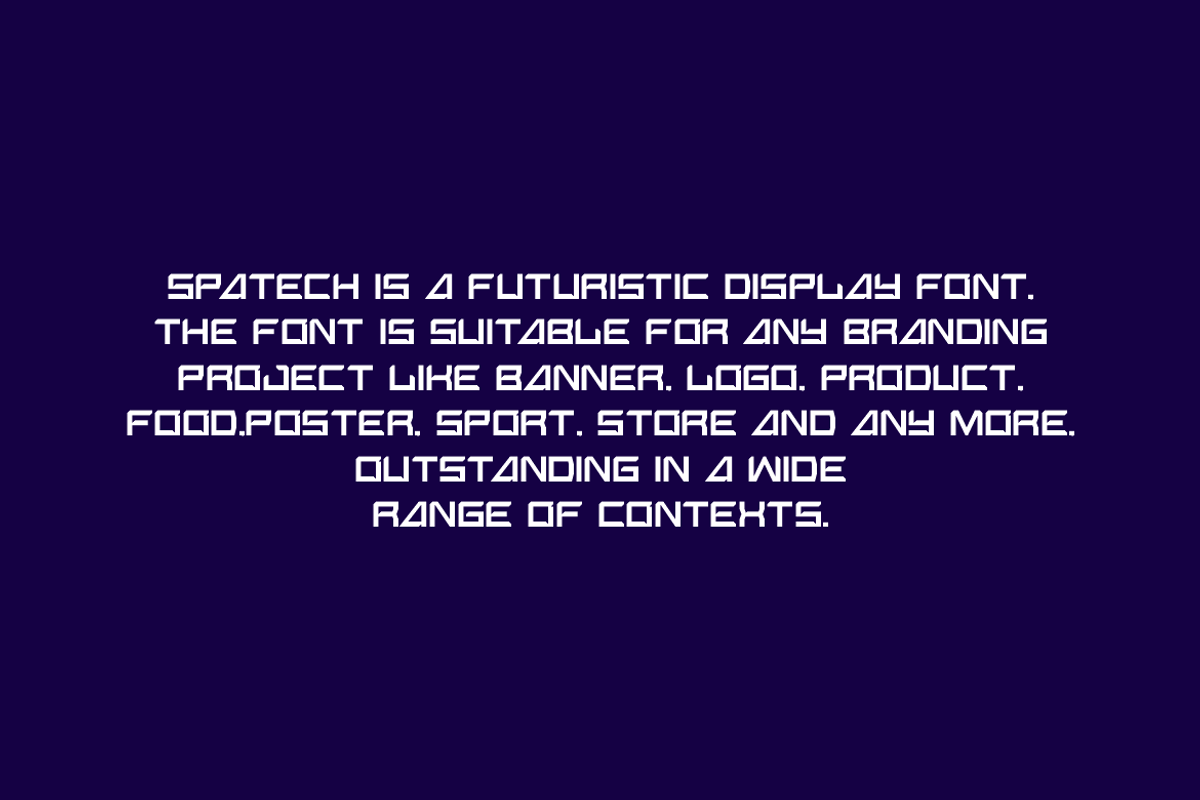 Spatech - Futuristic & Digital Font, a Sans Serif Font by QR Design Studio (Photo 5 of 7)