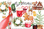 Cozy Christmas watercolor collection, a Seasonal Illustration by creativeDi (Thumbnail 1 of 3)