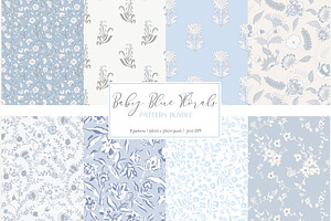 Baby Blue Floral Pattern Bundle