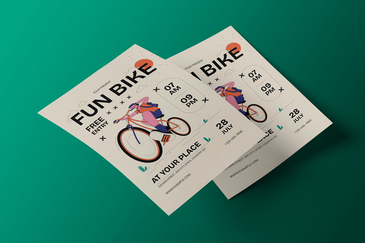 Simple Fun Bike Flyer, a Flyer Template by Neermana (Photo 3 of 4)