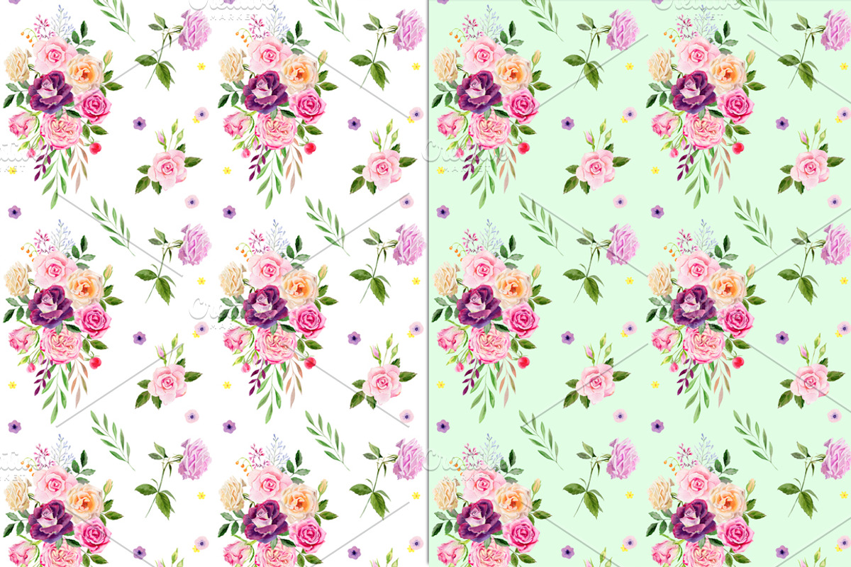Watercolor roses & florals set, an Illustration by Elegantia (Photo 8 of 9)