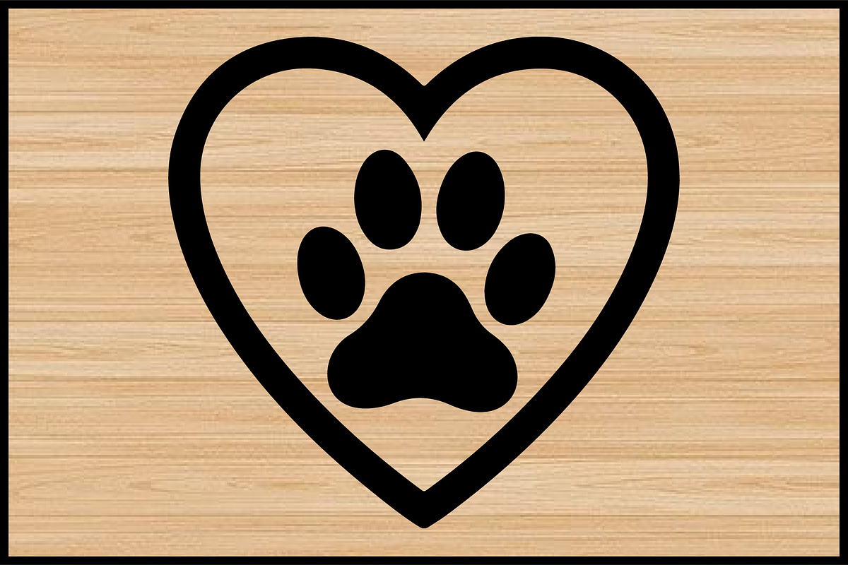 Heart and Paw Silhouette Vector Set, a Decorative Illustration by Gaye Art (Photo 4 of 4)