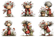 Whimsical Garden Grandma Clipart, an Illustration by CraftArtStudio (Thumbnail 2 of 6)