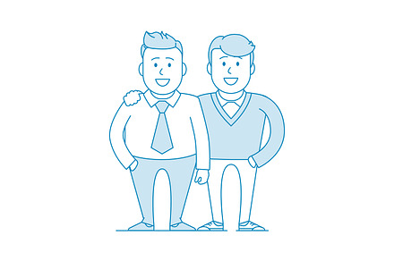 Two friends or colleagues standing