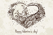 Hand Drawn Floral Heart, a Decorative Illustration by Sunny Design (Thumbnail 1 of 3)